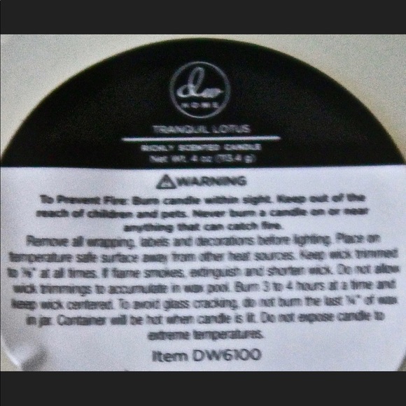 DW HOME TRANQUIL LOTUS CANDLE RICHLY SCENTED MINI NEW - Picture 3 of 3